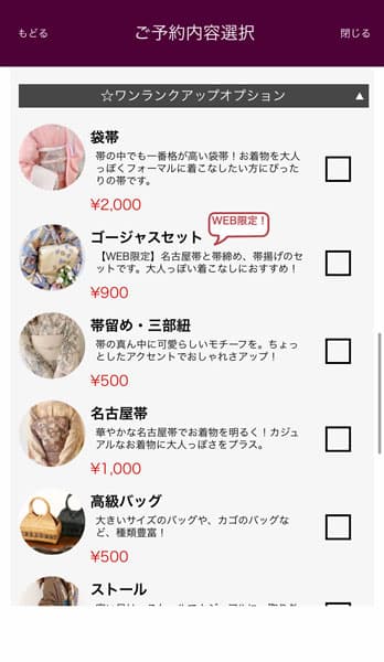 ワンランクアップオプション